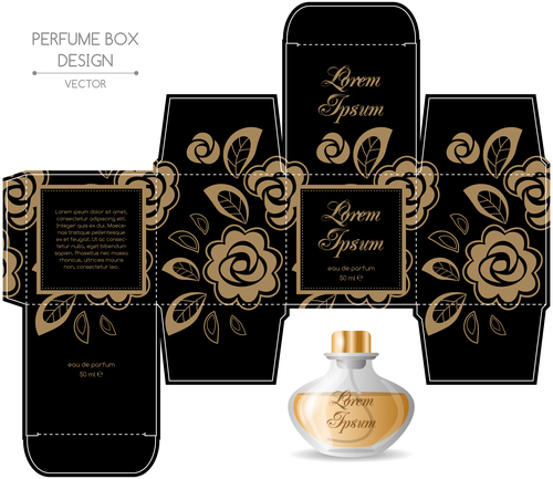 Black Packaging for perfumery in vector