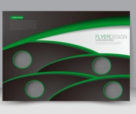 Black and green geometric figures business brochure vector