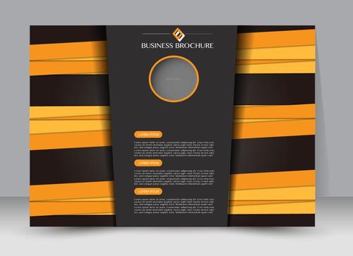 Black and yellow business brochure vector
