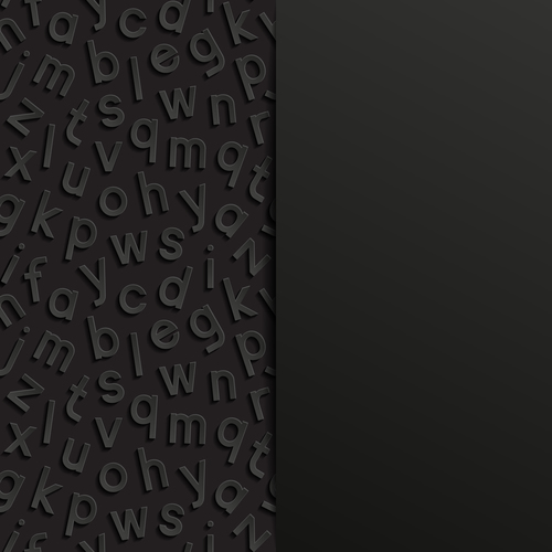 Black background left side letter vector