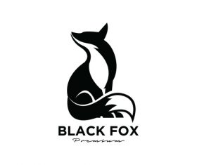 Black fox icon design vector
