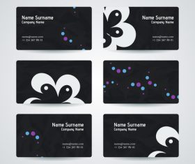 Black style company business card vector