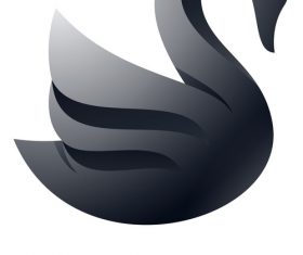 Black swan logo vector