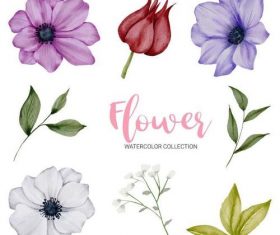 Watercolor Flowers vector 02 free download