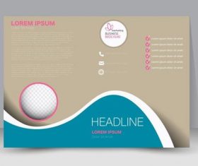 Blue and beige cover business brochure vector