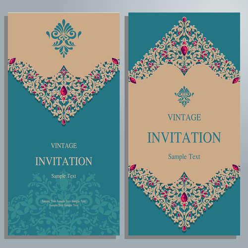 Blue background invitation card vector