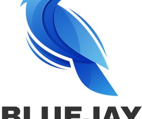 Blue jay color gradient logo vector