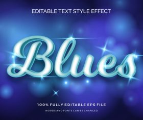 Blues editable font 3d vector