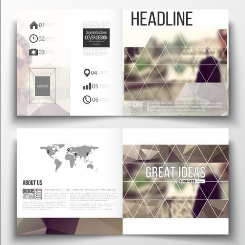 Blur background business brochure template vector