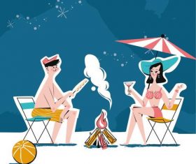 Bonfire illustrator vector