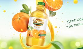 Brand pure natural juice vector