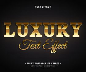 Bright gold 3d font editable text style effect vector