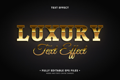 Bright gold 3d font editable text style effect vector