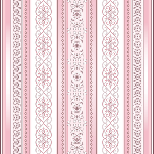 Brown decorative seamless border on a light pink background vector