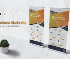 Arabic Roll up banner vector free download