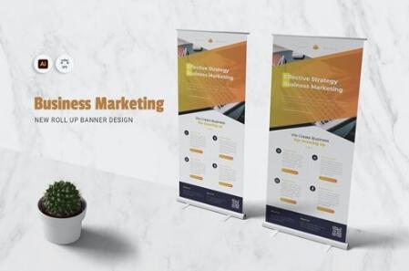 Business Marketing Roll Up Banner vector