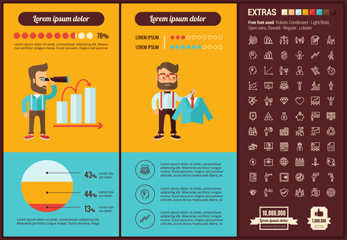 Business infographic elements vector