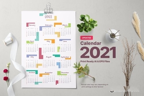 Calendar Year 2021 vector