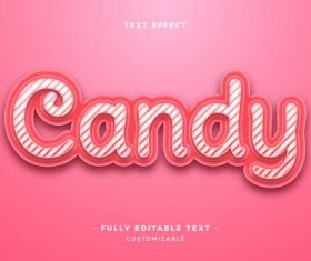Candy 3d font editable text style effect vector