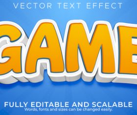 Cartoon 3d editable text style effect vector