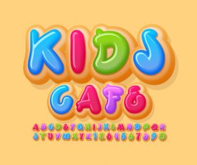 Cartoon 3d font editable text style effect vector