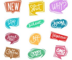 Cartoon chat bubble sticker vector