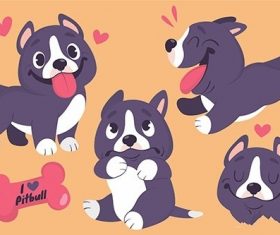 Cartoon pitbull illustration vector