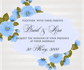 Chic wedding invitation card vector