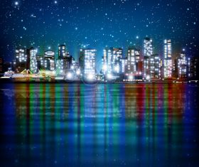 City night lighting vector
