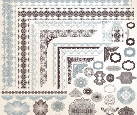 Collection of vector certificates filigree design elements