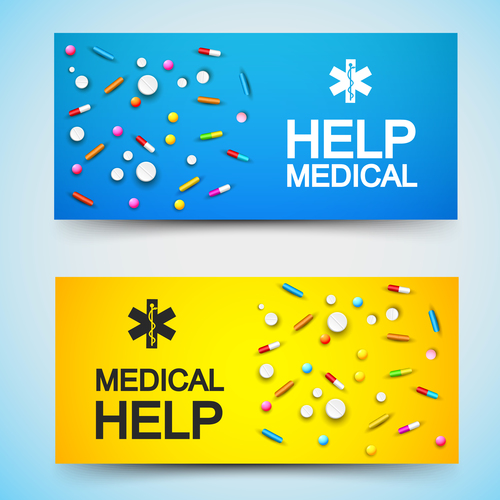 Color banner pharmacy advertisement vector