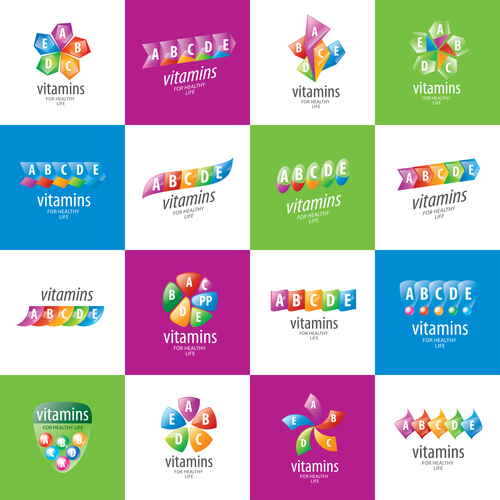 Color drugs icon collection vector