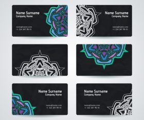 Color pattern company business card vector