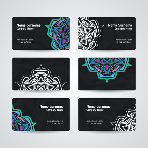 Color pattern company business card vector