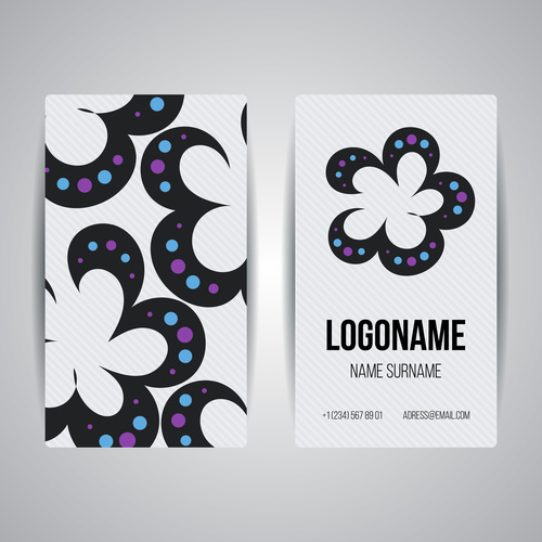 Color printing style company business card vector