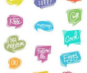 Colorful cartoon chat bubble sticker vector