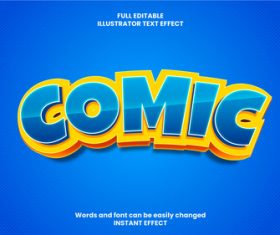 Comic text effect vector