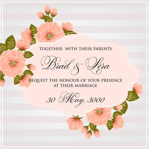 Congratulations wedding invitation card vector