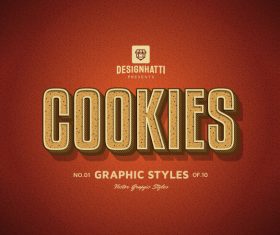 Cookies graphic styles text styles vector
