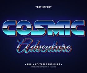 Cosmic 3d font editable text style effect vector