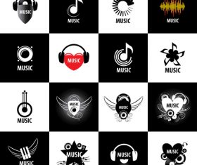 Creative music art icon collection vector