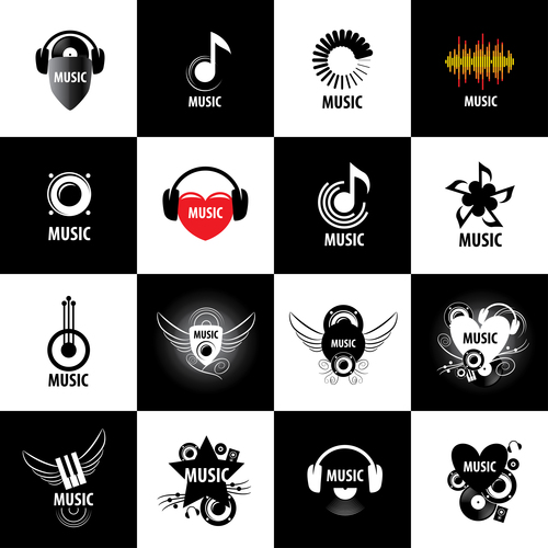 Creative music art icon collection vector