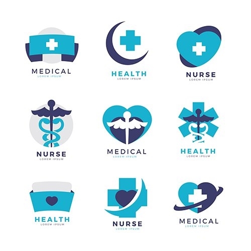 Creative nurse logo templates vector
