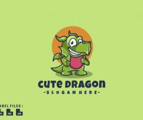 Cute dragon logo vector