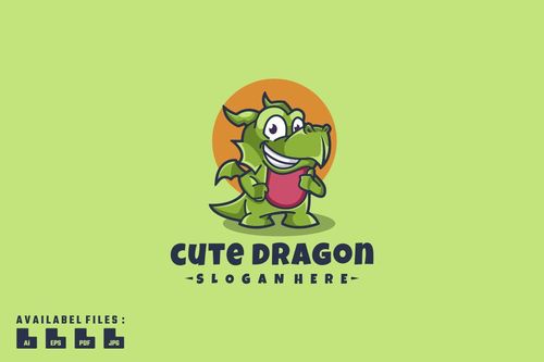 Cute dragon logo vector free download