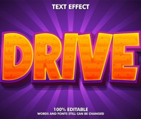 DRIVE 3d editable text style effect vector