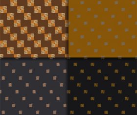 Dark and beige ethnic style seamless patterns vector