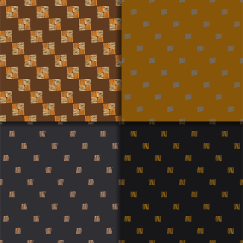 Dark and beige ethnic style seamless patterns vector