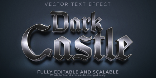 Dark castle editable font 3d vector