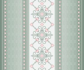 Decorative seamless border on green background vector